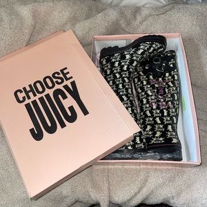 Juicy Couture Rubber Rain Boots in Stormy Boot Black